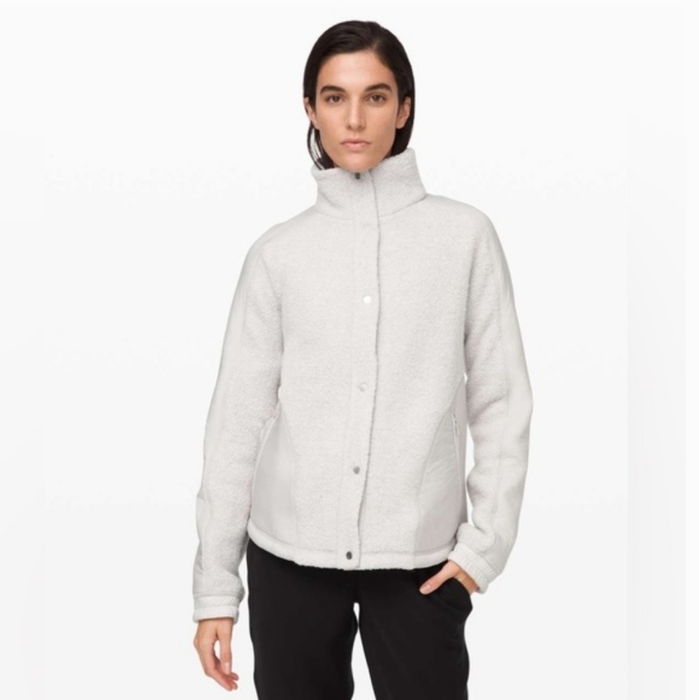 Lululemon Go Cozy Jacket Heathered Ceramic size 10